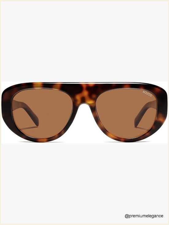Retro Oversized Aviator Polarized Sunglasses Trendy Vintage Chic main image 5